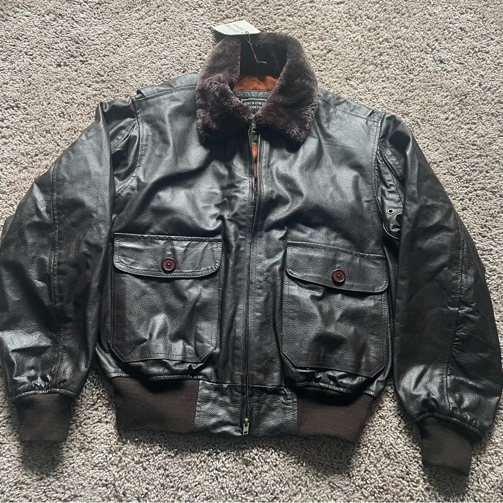 Brand New Leather Bomber Jacket